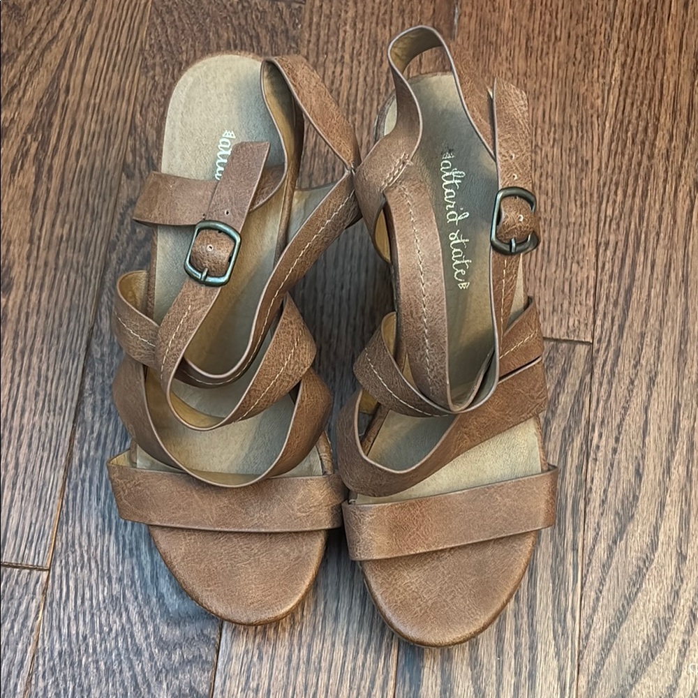 Altar'd State Brown Sandals with Adjustable Straps